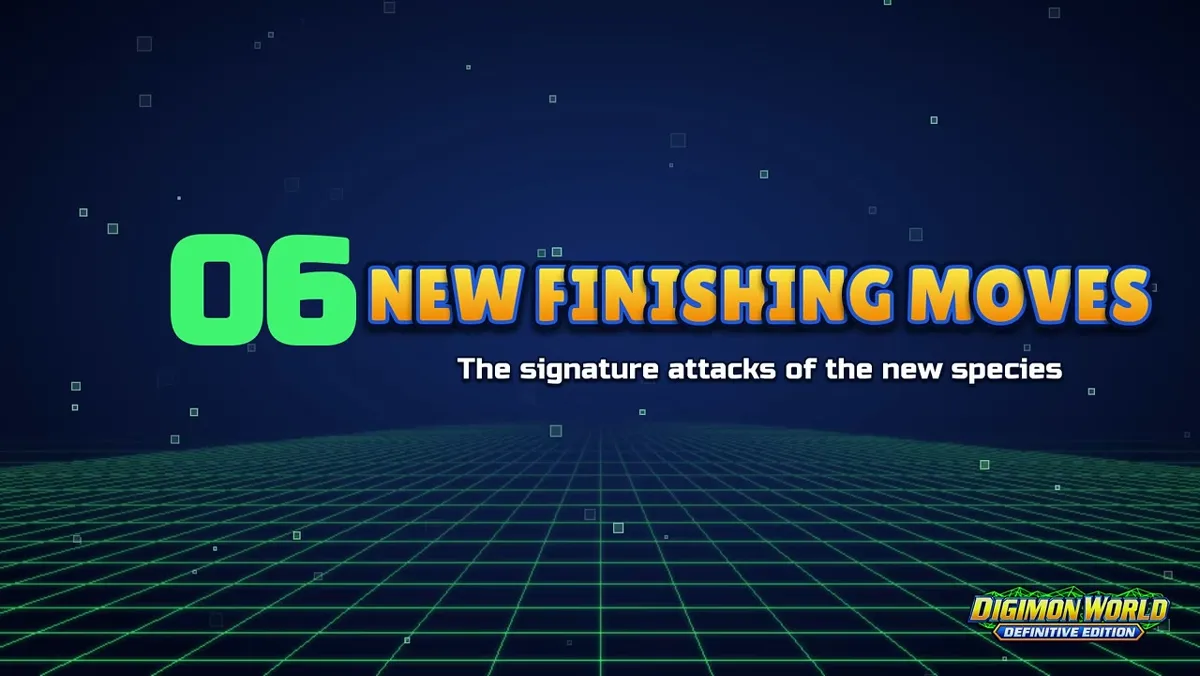 Trailer feature 06 slide for new finishing moves describing signature attacks of the new species in DWDE